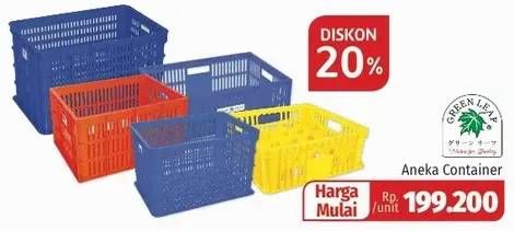 Promo Harga GREEN LEAF Container Box All Variants  - Lotte Grosir