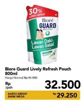 Promo Harga BIORE Guard Body Foam Lively Refresh 800 ml - Carrefour