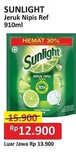 Promo Harga Sunlight Pencuci Piring Jeruk Nipis 100 910 ml - Alfamart