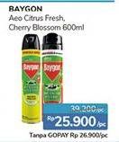 Promo Harga BAYGON Insektisida Spray Citrus Fresh, Cherry Blossom 600 ml - Alfamidi