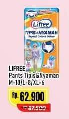 Promo Harga Lifree Popok Celana Tipis & Nyaman Bergerak M10, L8, XL6 6 pcs - Alfamart