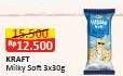 Promo Harga Kraft Milky Soft per 3 pcs 30 gr - Alfamart
