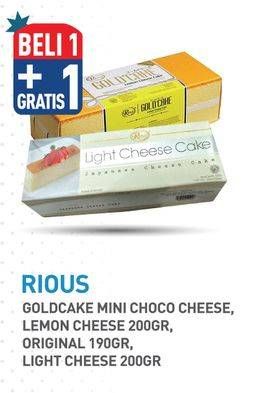 Promo Harga Rious Gold Cake Choco Cheese Mini, Lemon Cheese, Original, Light Cheese  - Hypermart