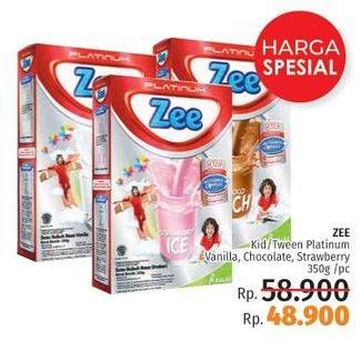 Promo Harga ZEE Platinum Susu Bubuk Choco Rich, Strawberry Ice, Vanilla Delight 350 gr - LotteMart