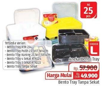 Promo Harga CHOICE L Bento Tray Tanpa Sekat 25 pcs - Lotte Grosir