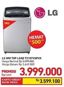 Promo Harga LG T2107VS2M | Mesin Cuci Top Loading 7kg  - Carrefour