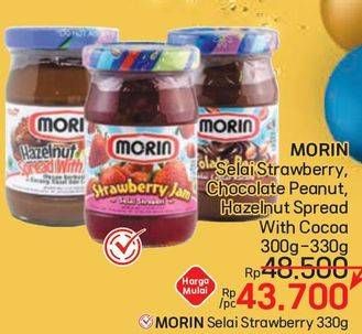 Promo Harga Morin Jam Strawberry, Choco Peanut, Hazelnut Spread With Cocoa 300 gr - LotteMart