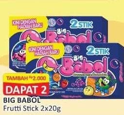 Promo Harga Big Babol Candy Gum Tutti Fruty Melon Anggur per 2 pcs 22 gr - Alfamart