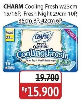 Promo Harga Charm Extra Comfort Cooling Fresh Wing 29cm, Wing 35cm, Wing 42cm, Wing 23cm 6 pcs - Alfamidi