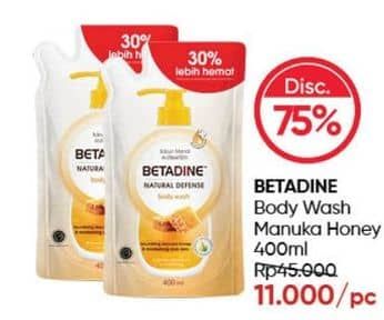 Promo Harga Betadine Natural Defense Body Wash Manuka Honey Moisturising Aloe Vera 400 ml - Guardian