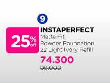 Promo Harga Wardah Instaperfect Matte Fit Powder Foundation 22 Light Ivory  - Watsons