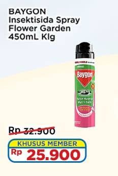 Promo Harga Baygon Insektisida Spray Flower Garden 450 ml - Indomaret