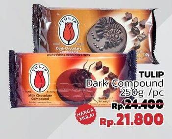Promo Harga TULIP Coklat Compound Dark 250 gr - LotteMart
