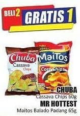 Promo Harga CHUBA Cassava Chips 60gr/MR HOTTEST Maitos Balado Padang 65gr  - Hari Hari