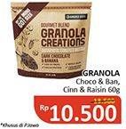 Promo Harga HUNDRED SEEDS Granola Creations Cinnamon Raisin, Dark Choco Banana 60 gr - Alfamidi