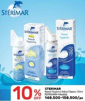 Promo Harga STERIMAR Nasal Hygiene Classic, Baby 50 ml - Guardian