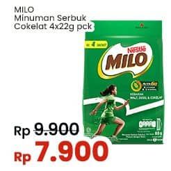 Promo Harga Milo ActivGo Reguler per 4 sachet 22 gr - Indomaret