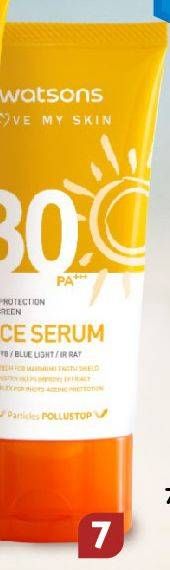 Promo Harga WATSONS Sunscreen Face Serum SPF30 50 ml - Watsons