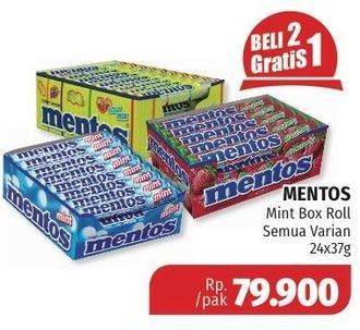Promo Harga MENTOS Candy Mint per 24 pcs 37 gr - Lotte Grosir