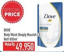 Promo Harga Dove Body Wash Deeply Nourishing 850 ml - Hypermart