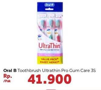 Promo Harga ORAL B Toothbrush Ultra Thin 3 pcs - Carrefour