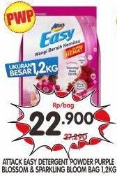 Promo Harga ATTACK Easy Detergent Powder Purple Blossom, Sparkling Blooming 1200 gr - Superindo