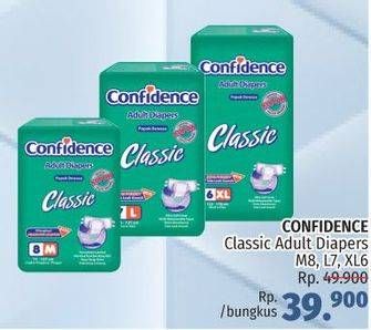 Promo Harga CONFIDENCE Adult Diapers Classic M8, L7, XL6  - LotteMart