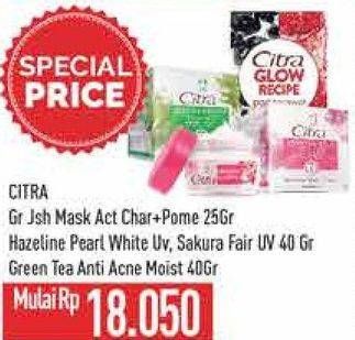 Promo Harga Citra Glow Recipe Juicy Sheet Mask/Facial Moisturizer  - Hypermart