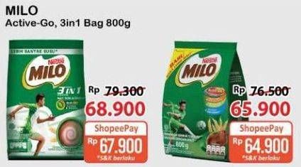 Promo Harga Milo ActivGo Reguler 800 gr - Alfamart