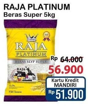 Promo Harga Raja Platinum Beras Slyp Super 5000 gr - Alfamart