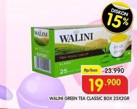 Promo Harga Walini Teh Celup Green Tea Classic Dengan Amplop 25 pcs - Superindo