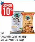 Promo Harga TOP COFFEE White 10s, Kopi Gula Aren 9s  - Hypermart