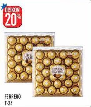 Promo Harga FERRERO ROCHER Chocolate 24 pcs - Hypermart