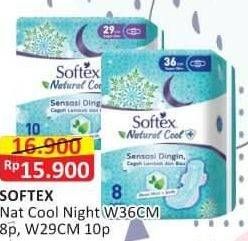 Promo Harga Softex Natural Cool+ Super Slim 29cm, 36cm 8 pcs - Alfamart