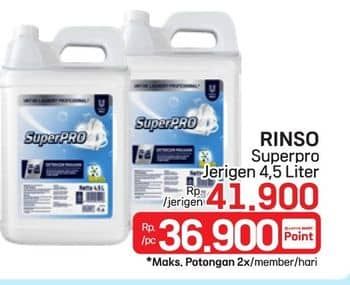 Promo Harga Rinso SuperPro Deterjen Laundry Professional 4500 ml - LotteMart