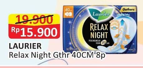 Promo Harga Laurier Relax Night Gathers 40cm 8 pcs - Alfamart