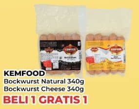 Promo Harga Kemfood Bockwurst Natural, Cheese 340 gr - Yogya