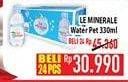 Promo Harga LE MINERALE Air Mineral per 24 botol 330 ml - Hypermart