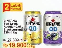 Promo Harga BINTANG Radler Zero Blackcurrant Lime 330 ml - Indomaret