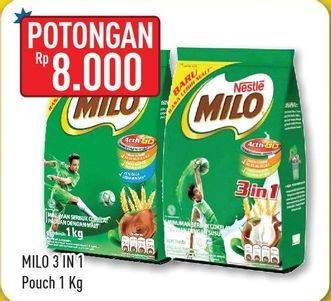 Promo Harga MILO ActivGo 3in1 1 kg - Hypermart