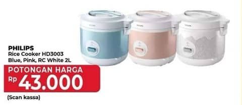 Promo Harga Philips HD3003/30 Rice Cooker 1.8L  - Yogya