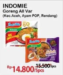 Promo Harga Indomie Mi Goreng Kecuali Aceh, Kecuali Ayam Pop, Kecuali Rendang 85 gr - Alfamart