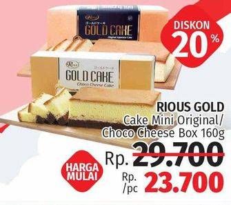 Promo Harga RIOUS GOLD Gold Cake Mini Original, Choco Cheese 160 gr - LotteMart