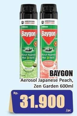 Promo Harga Baygon Insektisida Spray Japanese Peach, Zen Garden 600 ml - Hari Hari