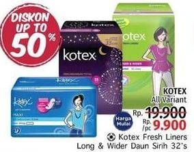 Promo Harga Kotex Fresh Liners Longer & Wider  - LotteMart