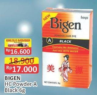 Promo Harga BIGEN Hair Coloring Powder Black 6 gr - Alfamart