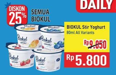 Promo Harga Biokul Stir Yogurt All Variants 80 gr - Hypermart