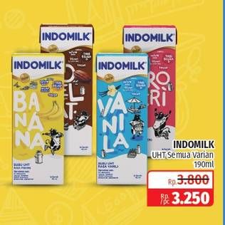 Promo Harga Indomilk Susu UHT All Variants 190 ml - Lotte Grosir