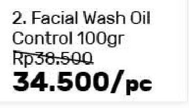 Promo Harga ACNES Facial Wash Natural Care Oil Control 100 gr - Guardian