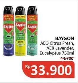 Promo Harga BAYGON Insektisida Spray Citrus Fresh, Eucalyptus, Silky Lavender 750 ml - Alfamidi